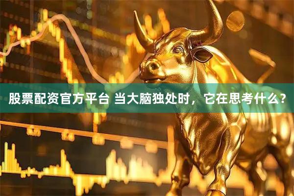 股票配资官方平台 当大脑独处时，它在思考什么？